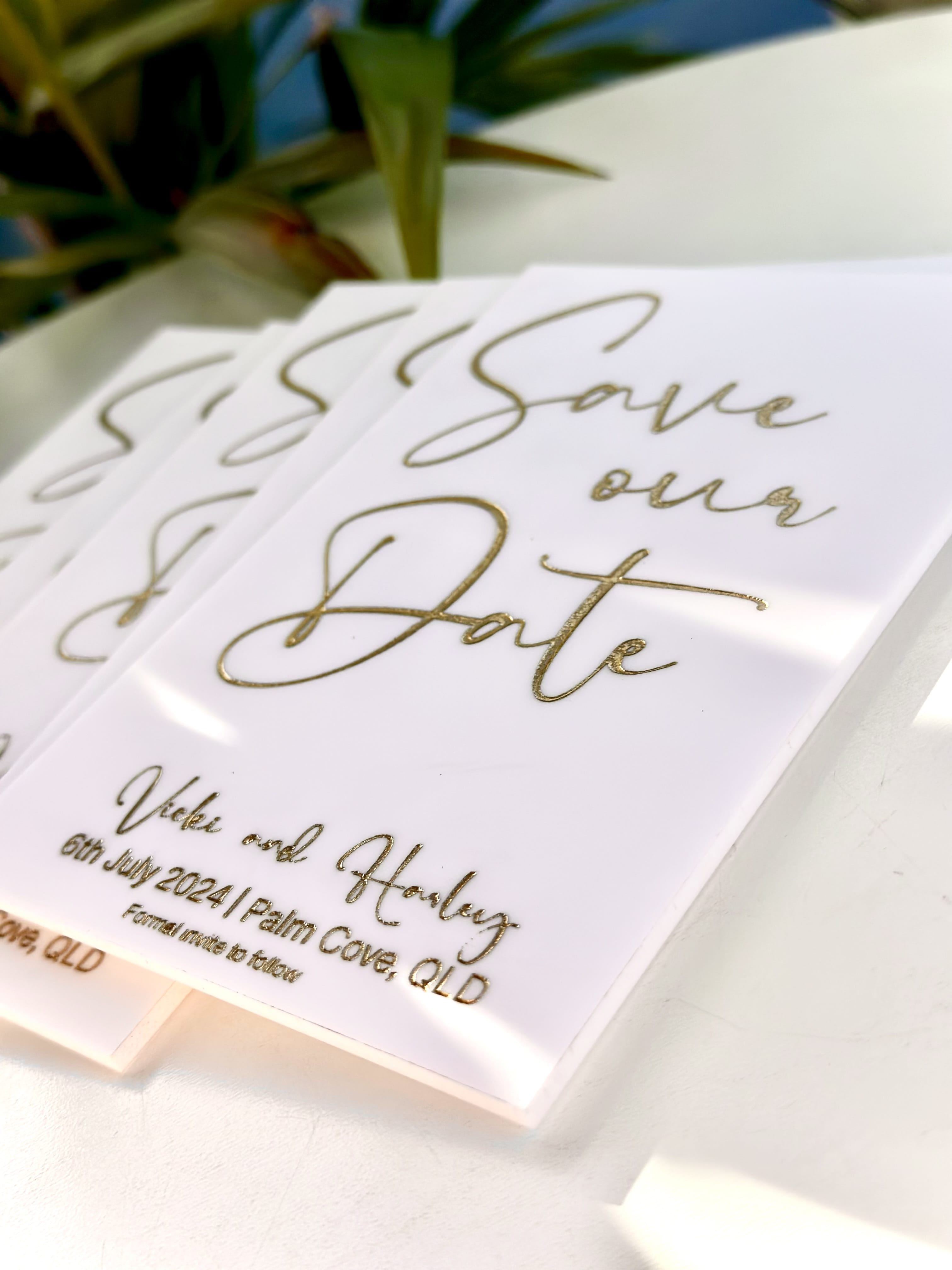 Acrylic Save the Dates