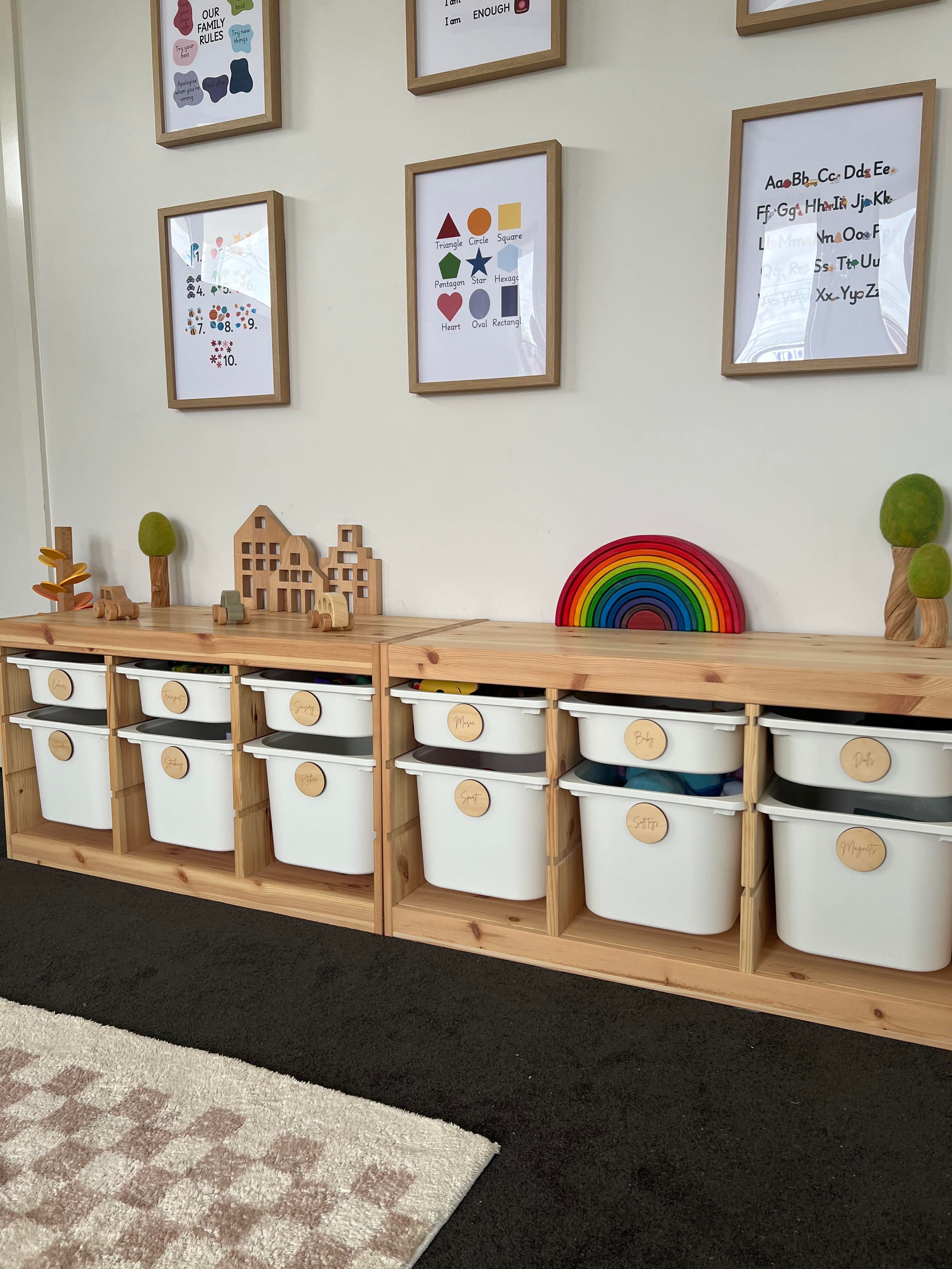 12 customised toy storage labels