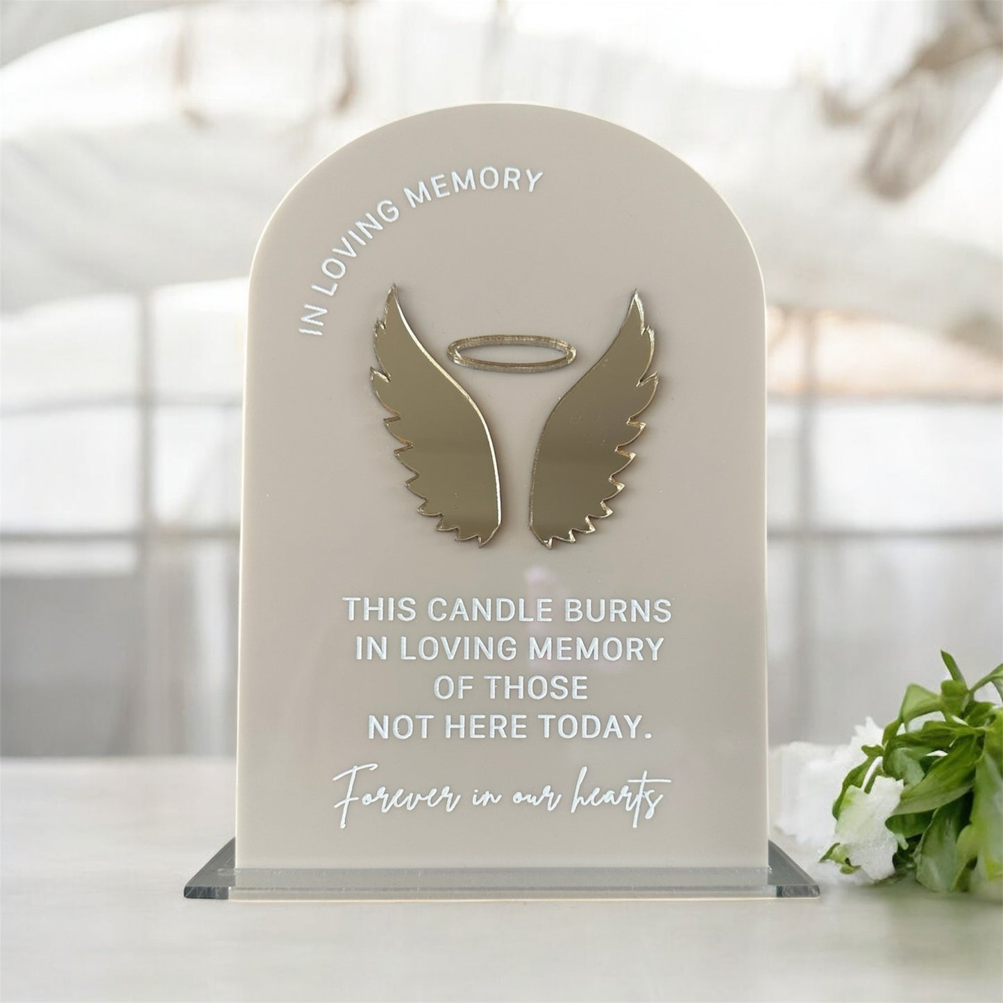 “In Loving Memory” Memorial Acrylic Candle Sign – Wedding Tribute for Loved Ones