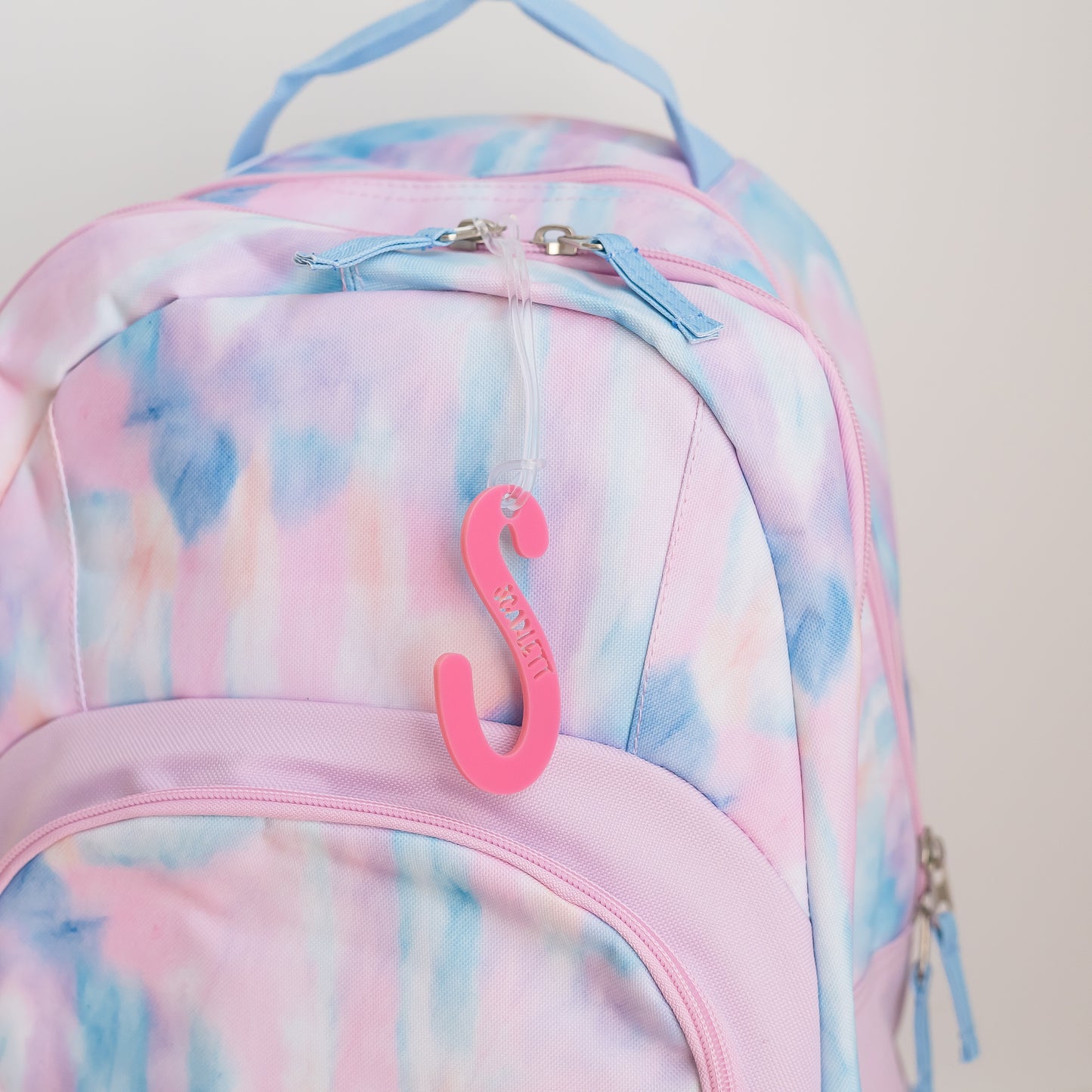 Acrylic letter initial bag tag