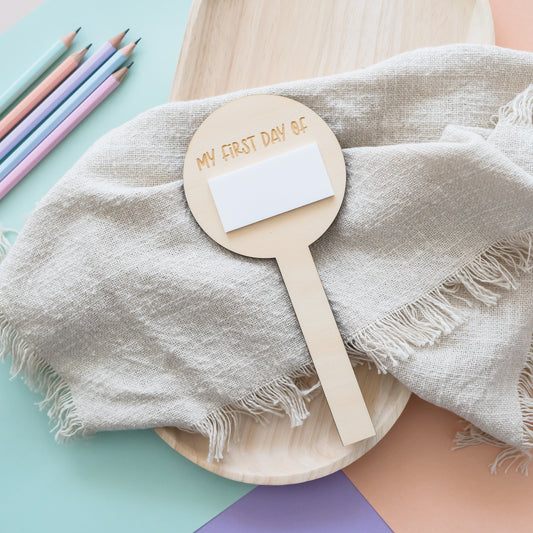 My first day of... Photo Prop Paddle