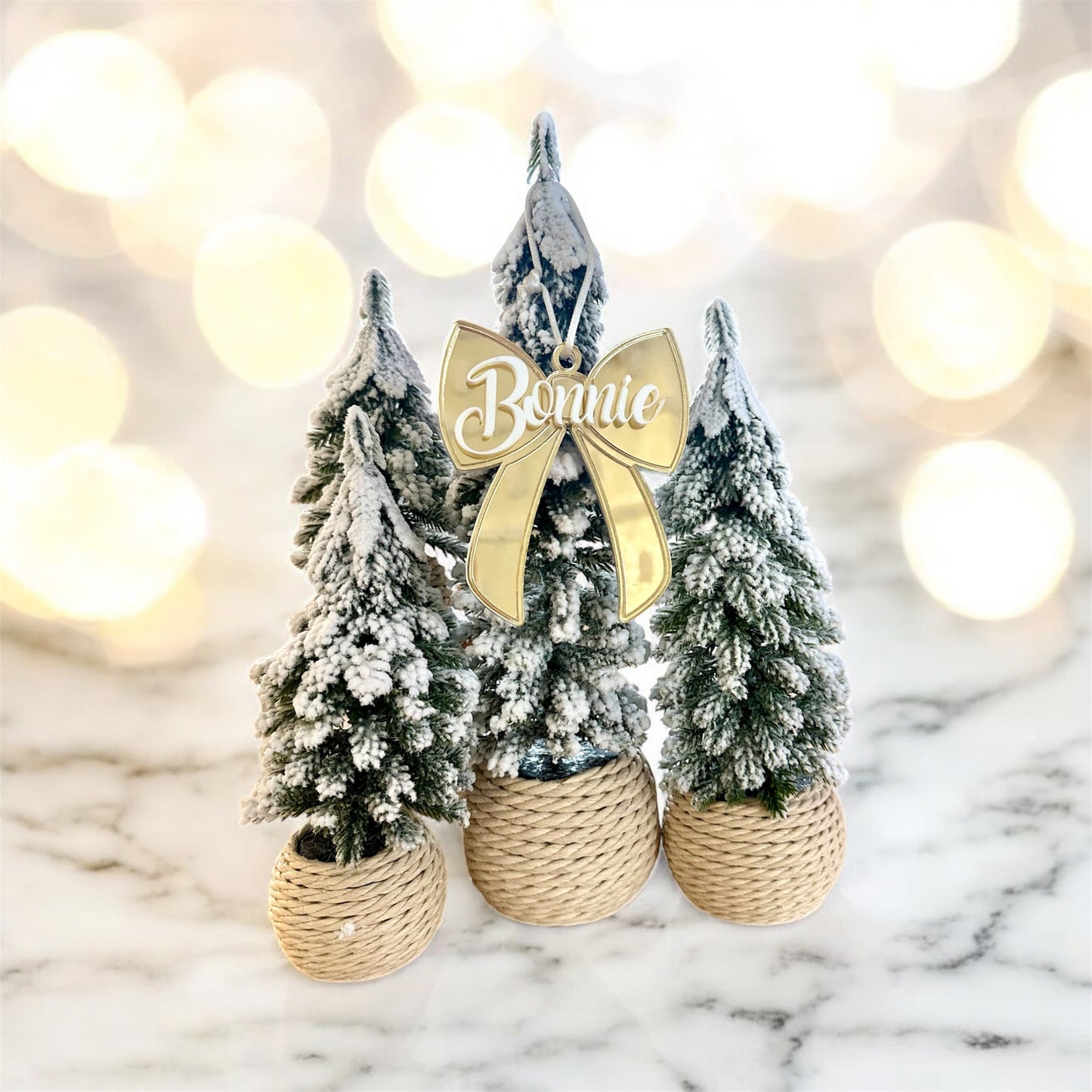 Gold Mirror Acrylic personalised with white name