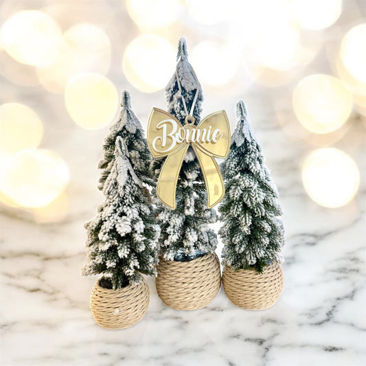 Gold Mirror Acrylic personalised with white name