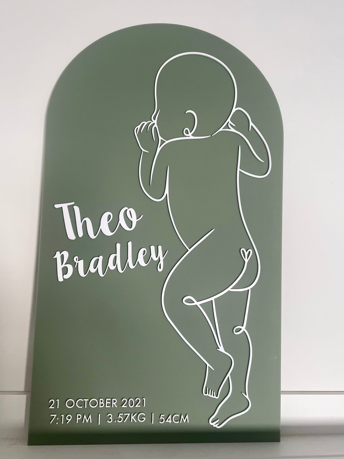 Birth Plaque Baby Side Sleeping