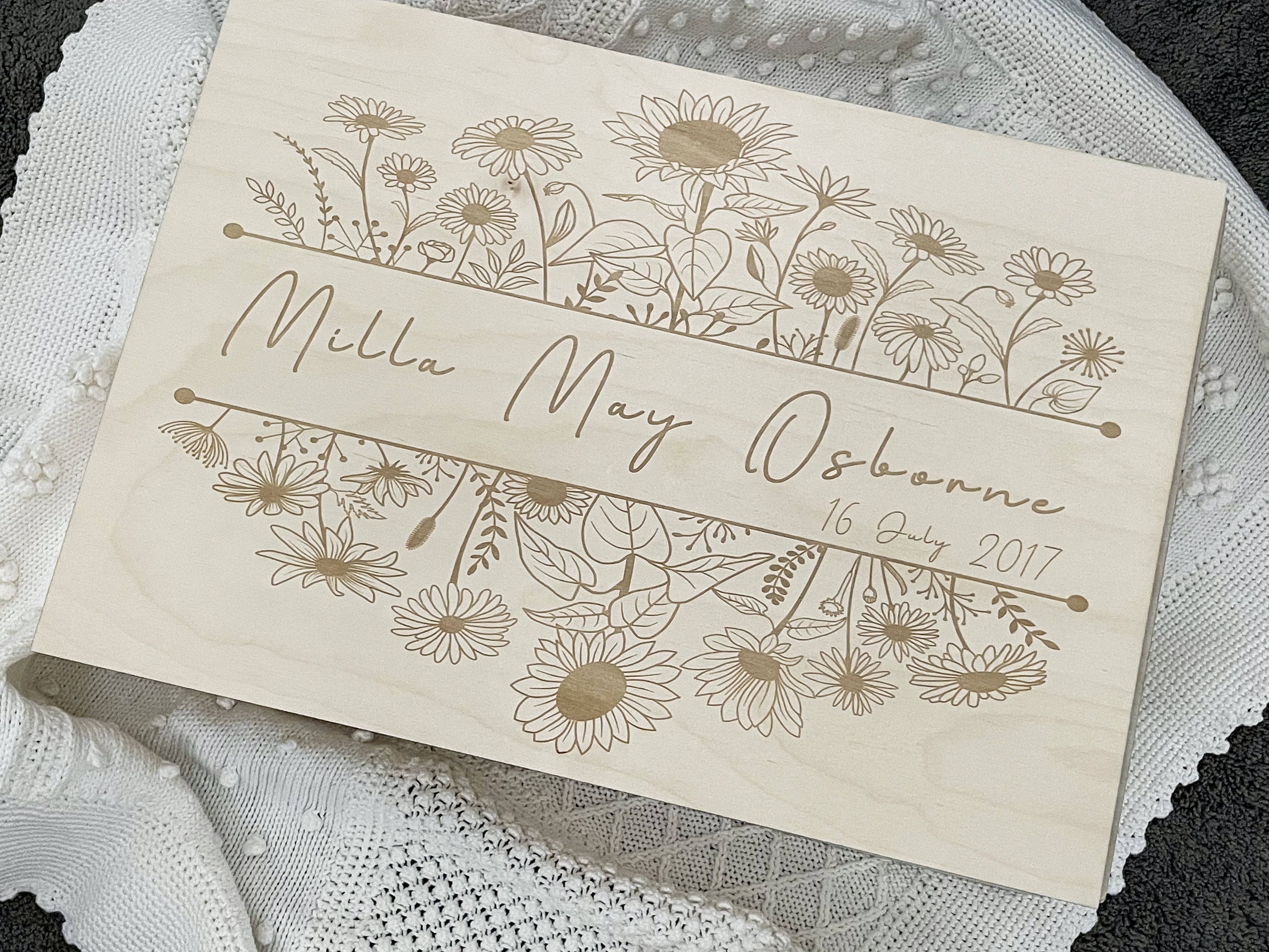 Keepsake Memory Box - Flower Garden (Large) Hinge Lid
