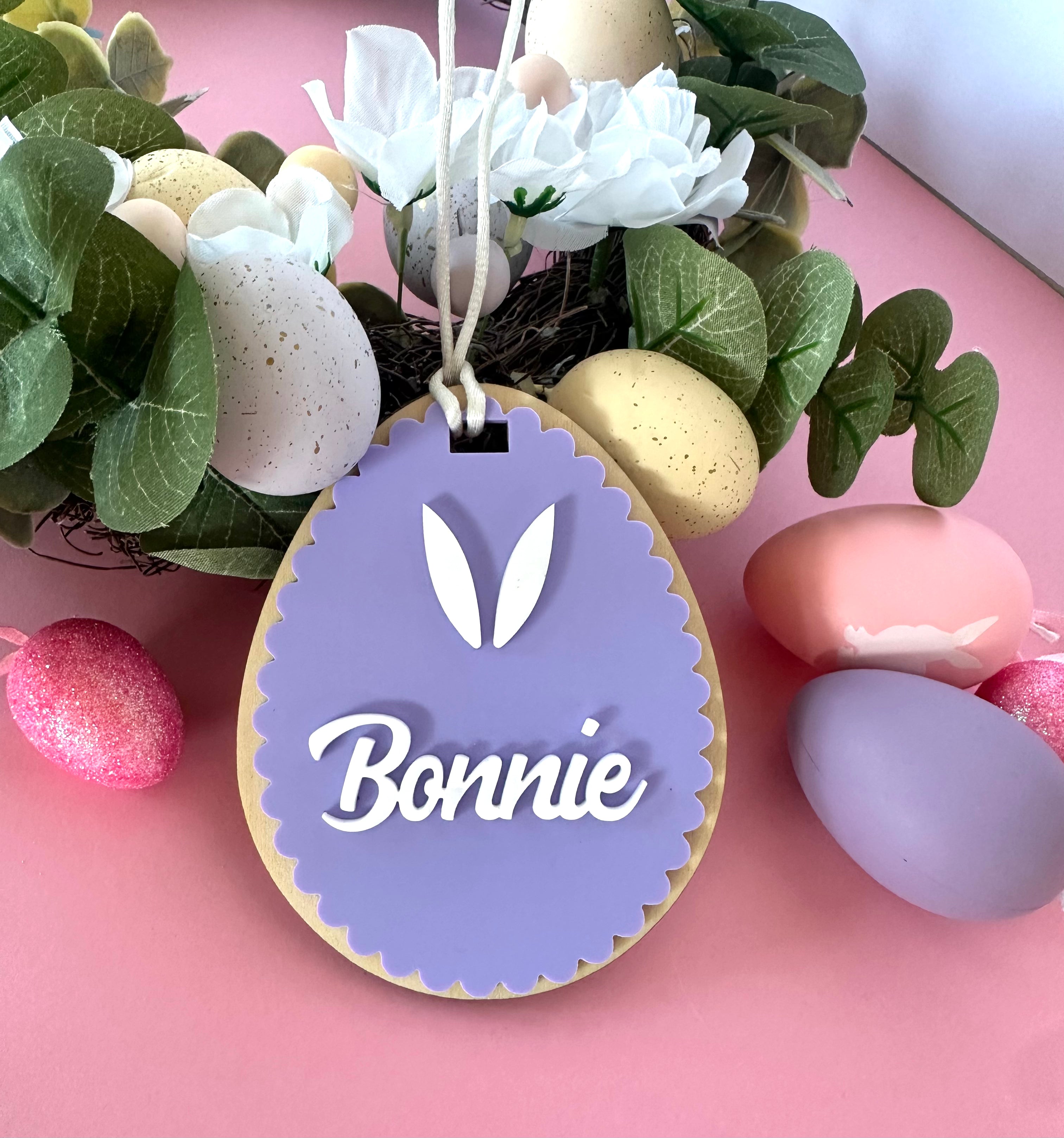 Personalised Scalloped Easter Tag