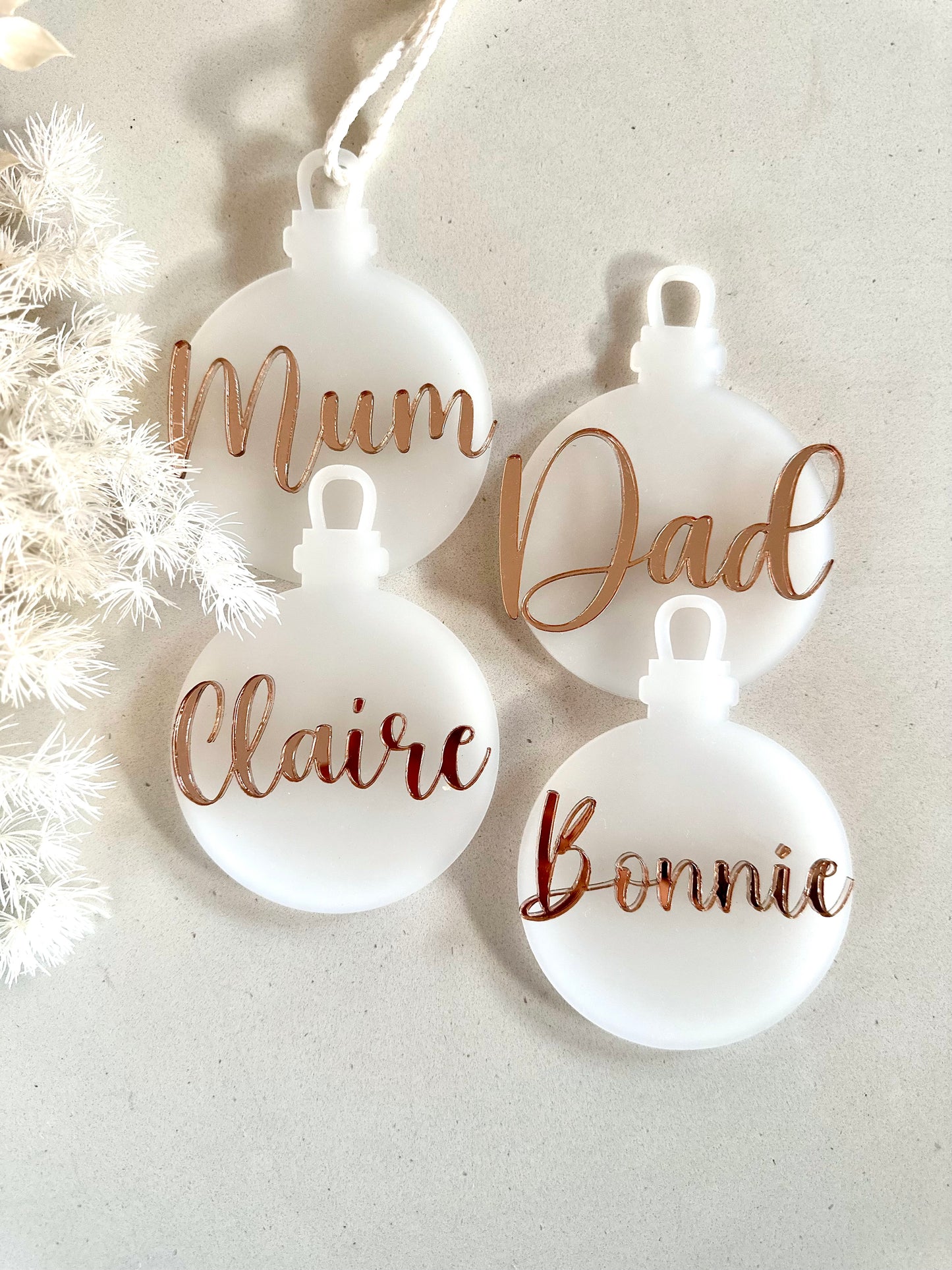 Personalised Frosted Round Christmas Ornament
