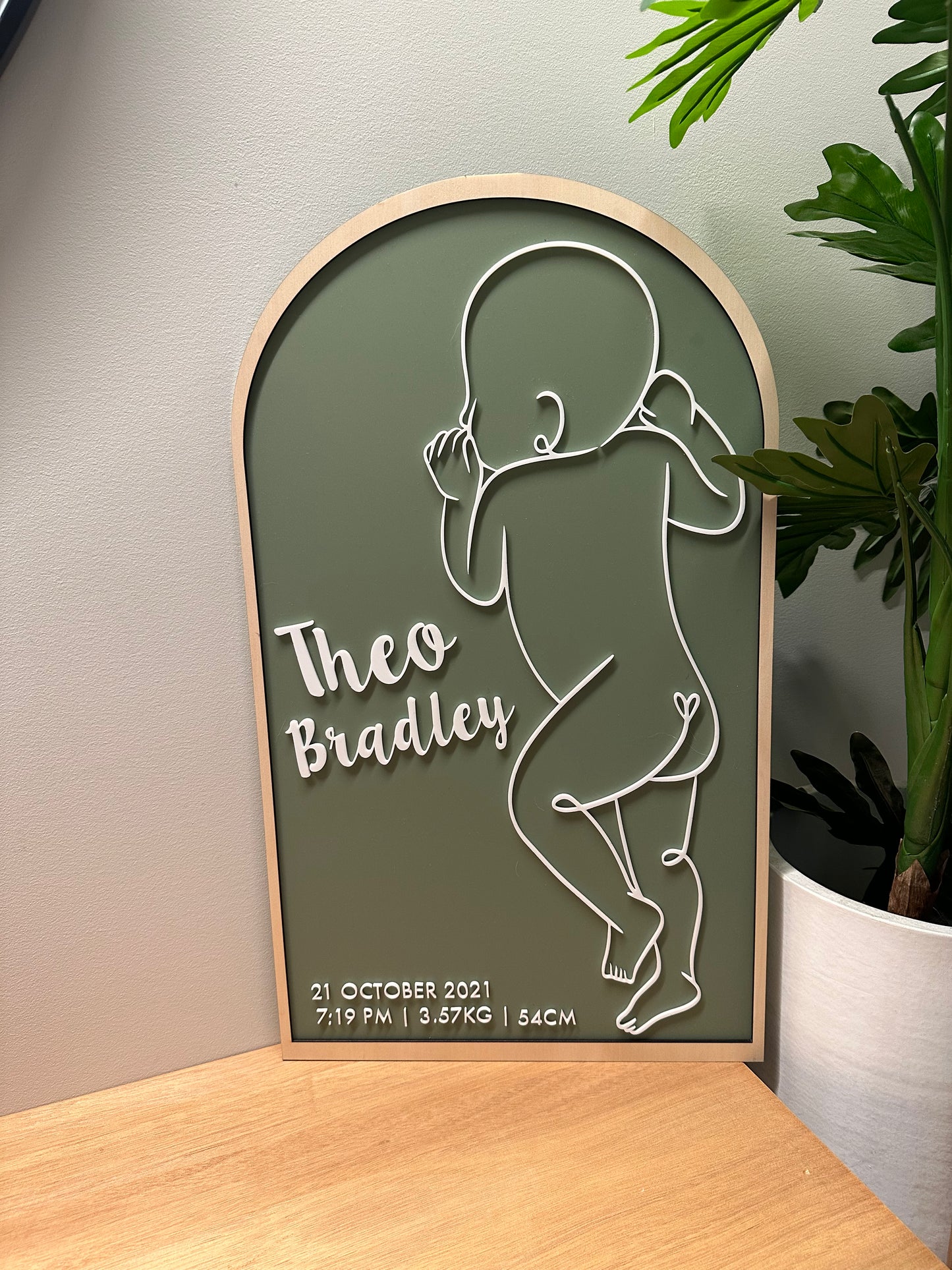 Birth Plaque Baby Side Sleeping