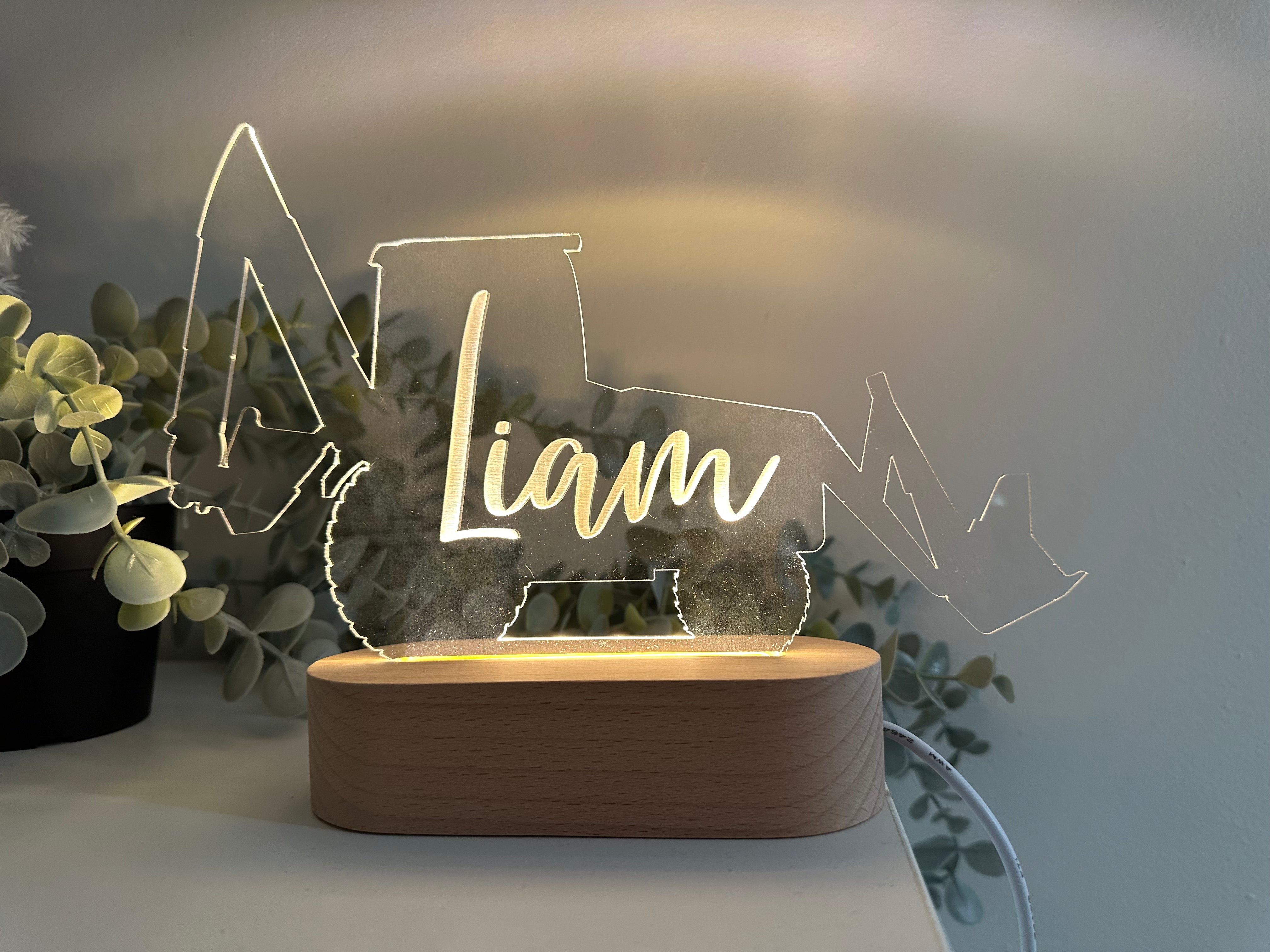 Personalised digger night light