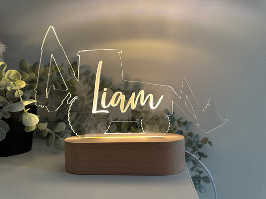 Personalised digger night light