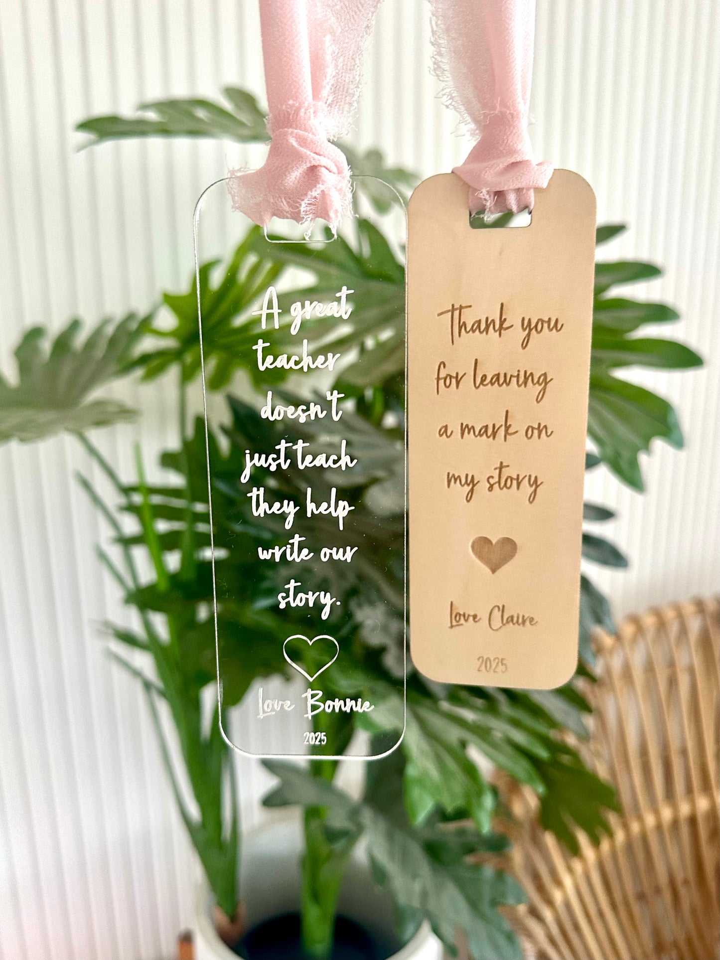End of Year teacher gift personalised bookmark