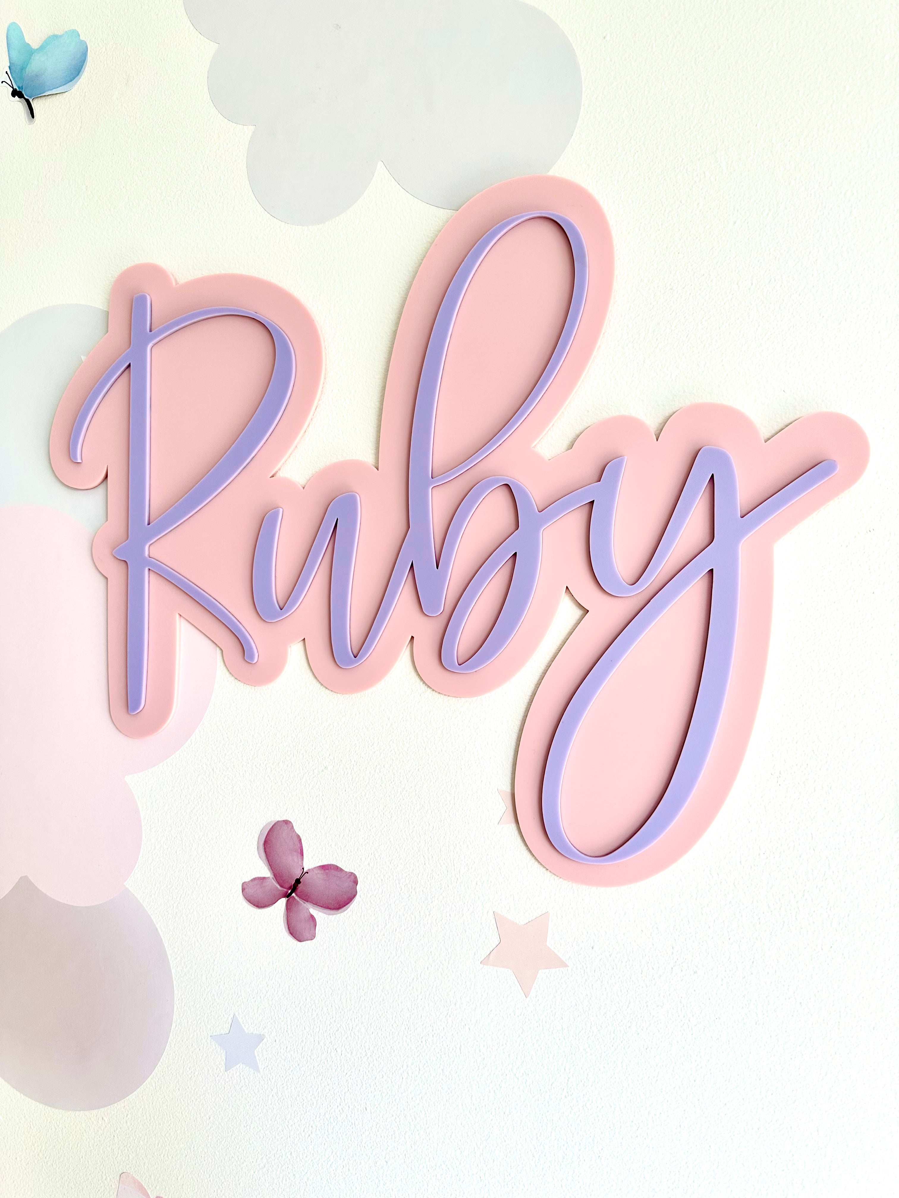 Pink and purple girls room personalised sign