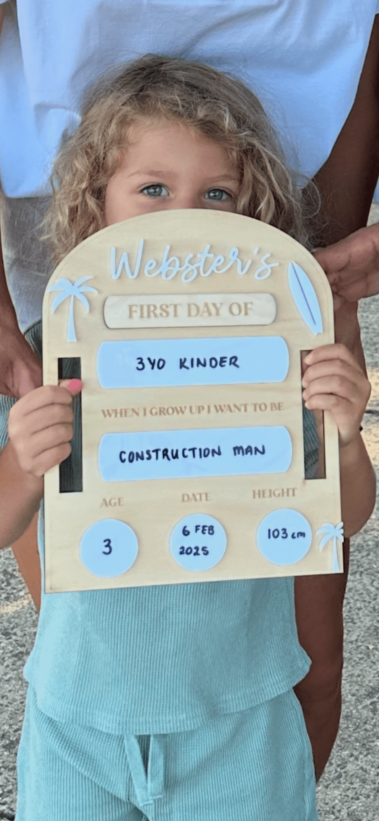 Coastal First & Last Day Milestone Board – Neutral School Keepsake