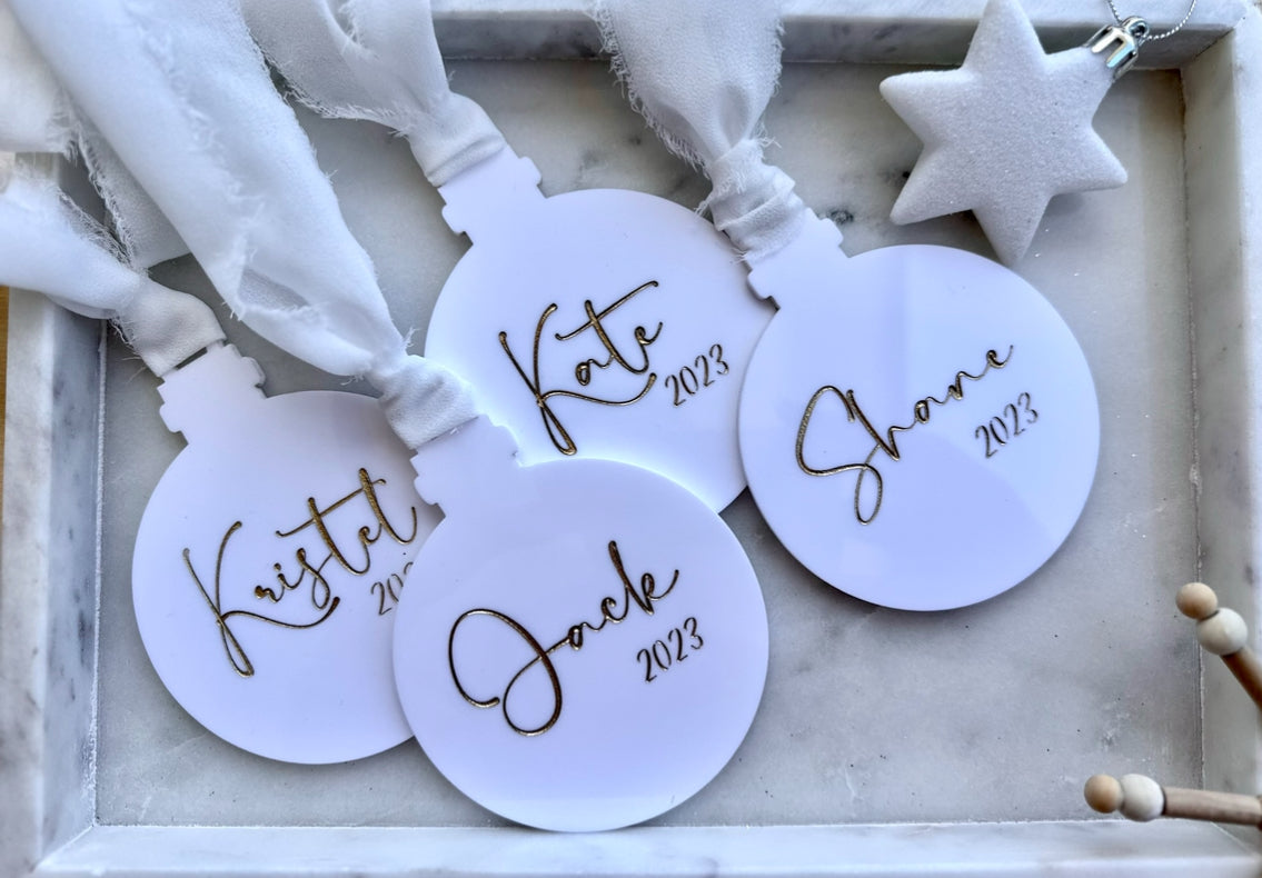 personalized christmas baubles