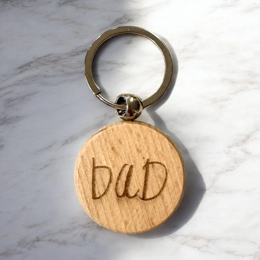 Personalised engraved Father's Day keychain