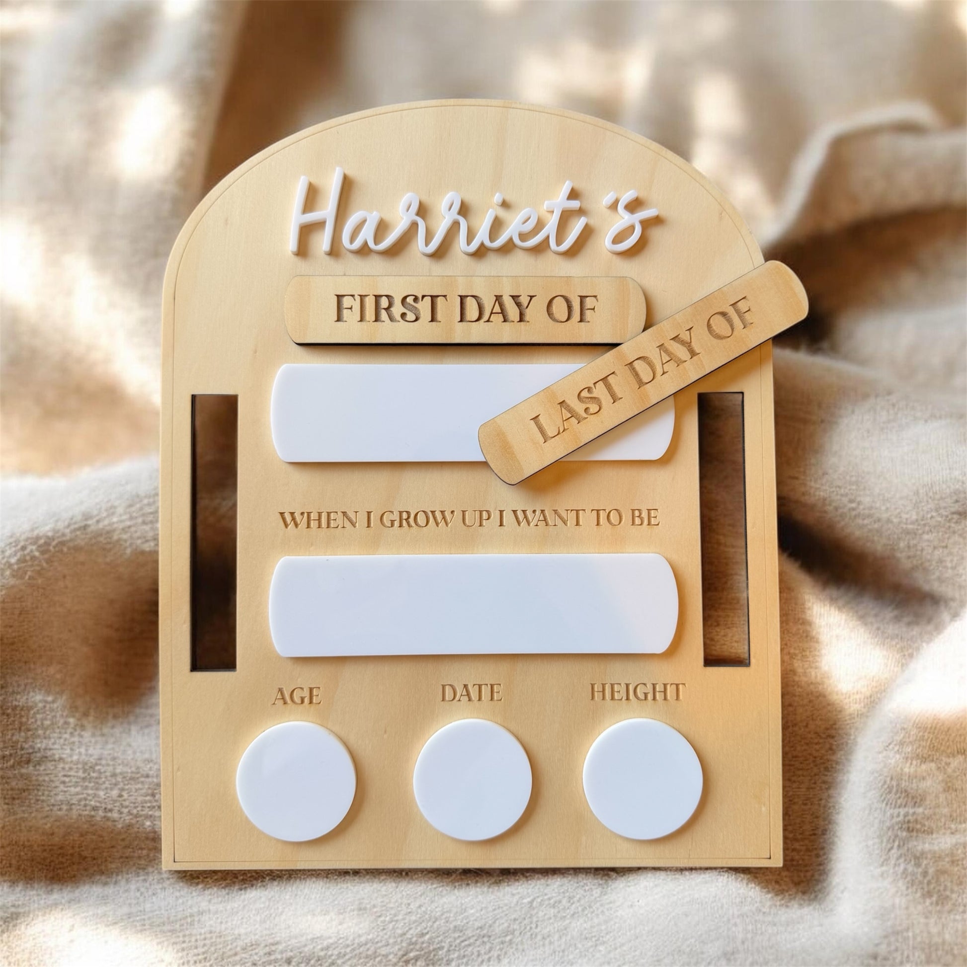 Personalised first/last day board for kids