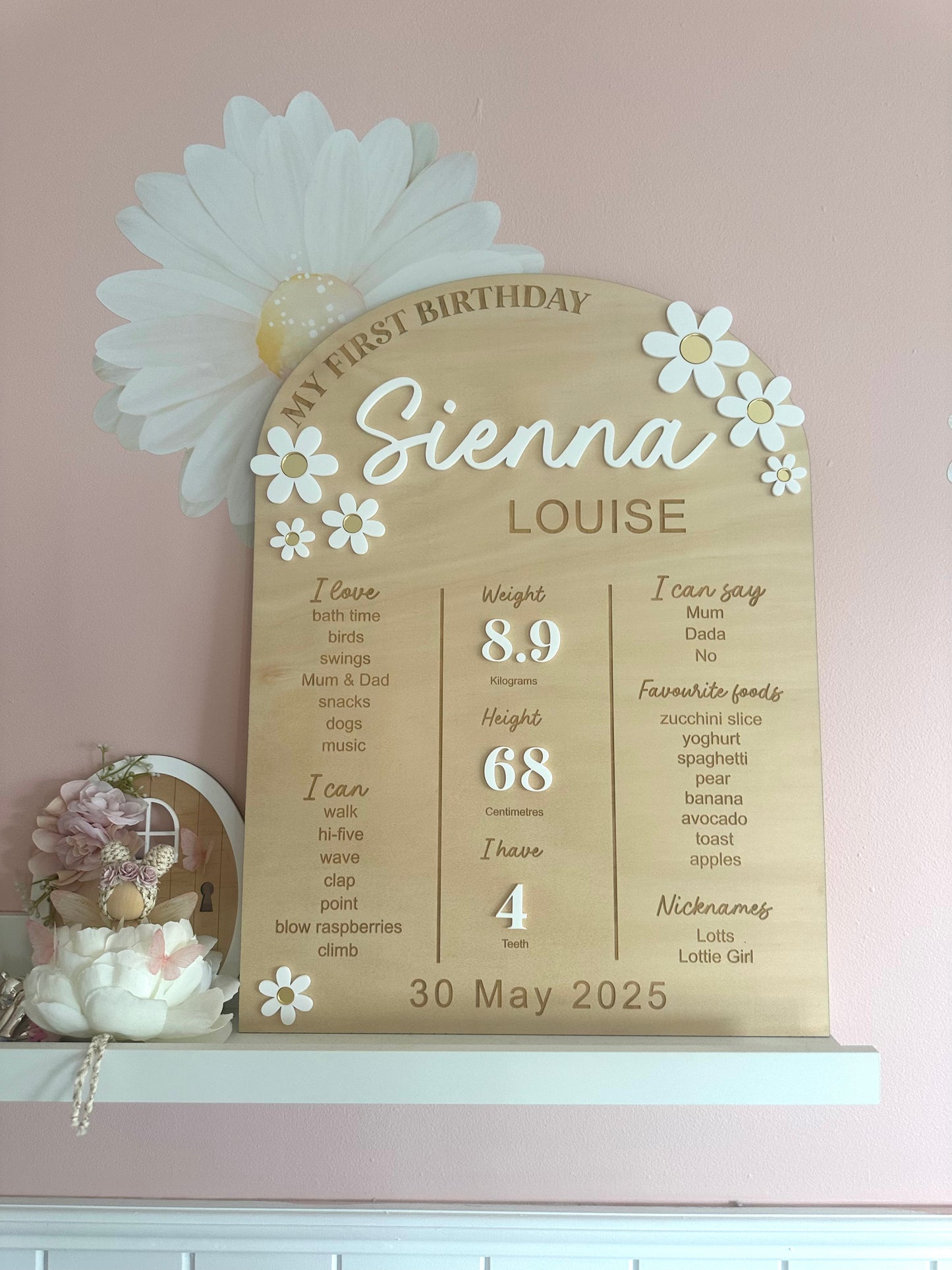 Daisy theme first birthday
