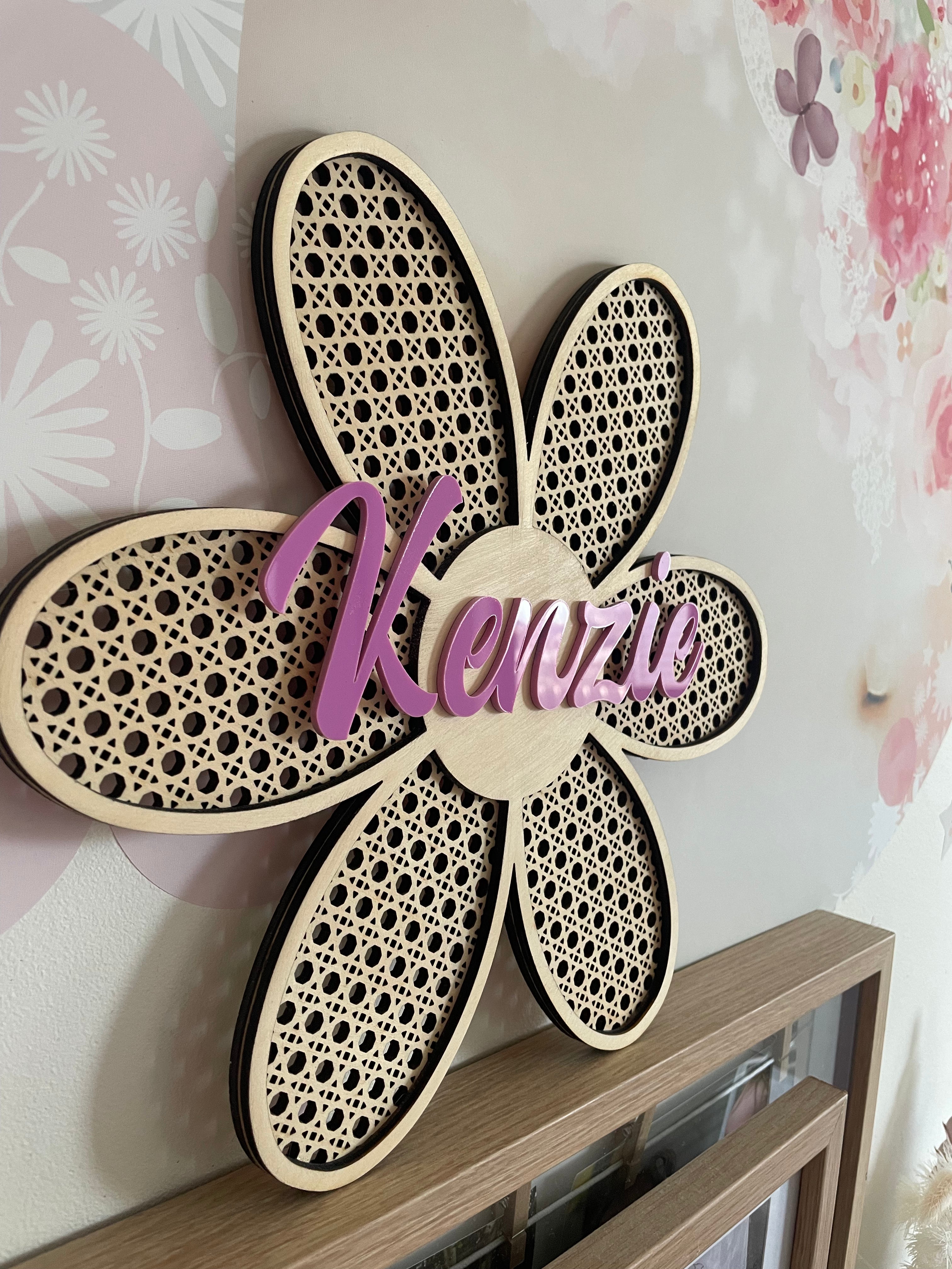 Rattan Daisy Personalised wall art