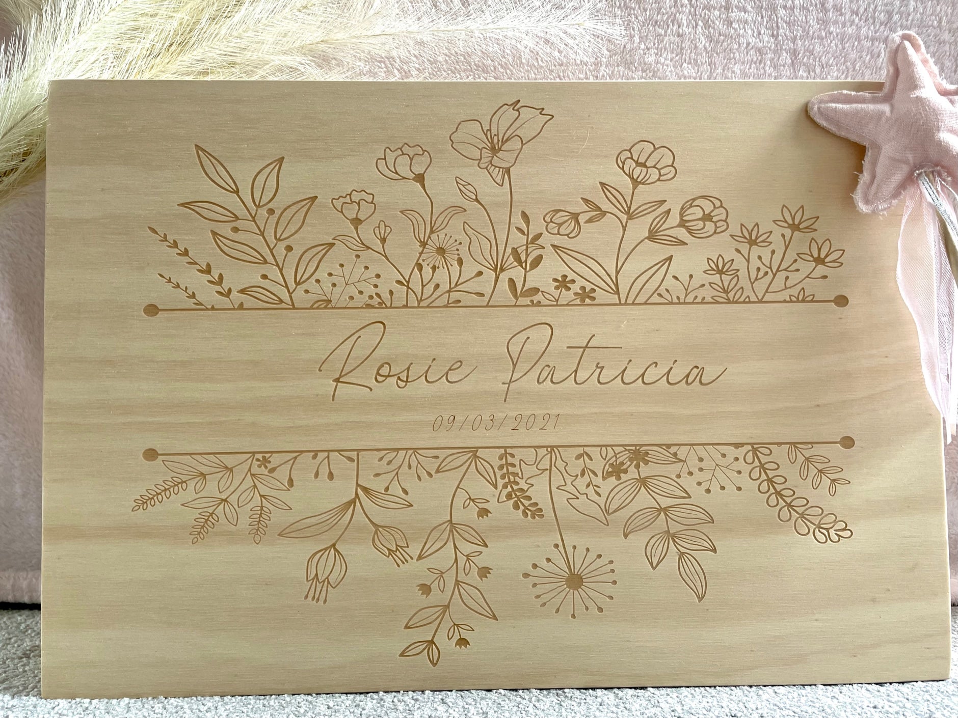 Keepsake Memory Box - Wildflower (Large) Hinge Lid