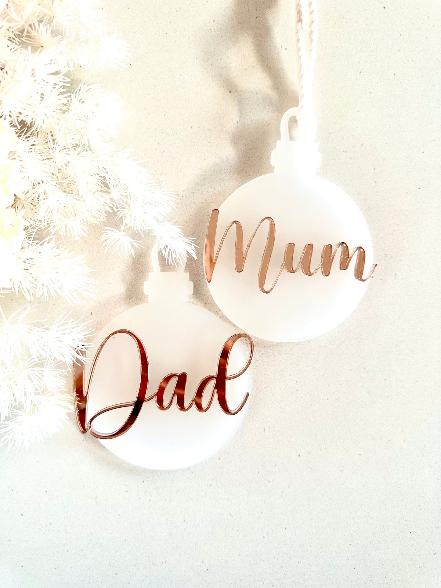 Personalised Frosted Round Christmas Ornament