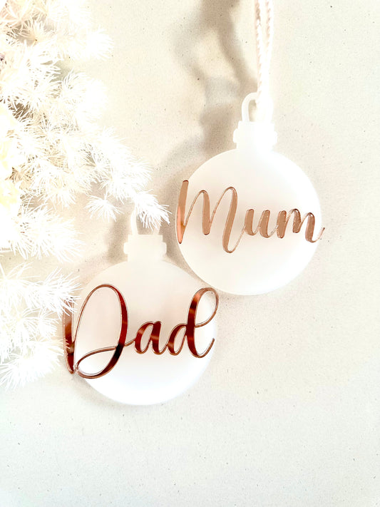 Personalised Frosted Round Christmas Ornament