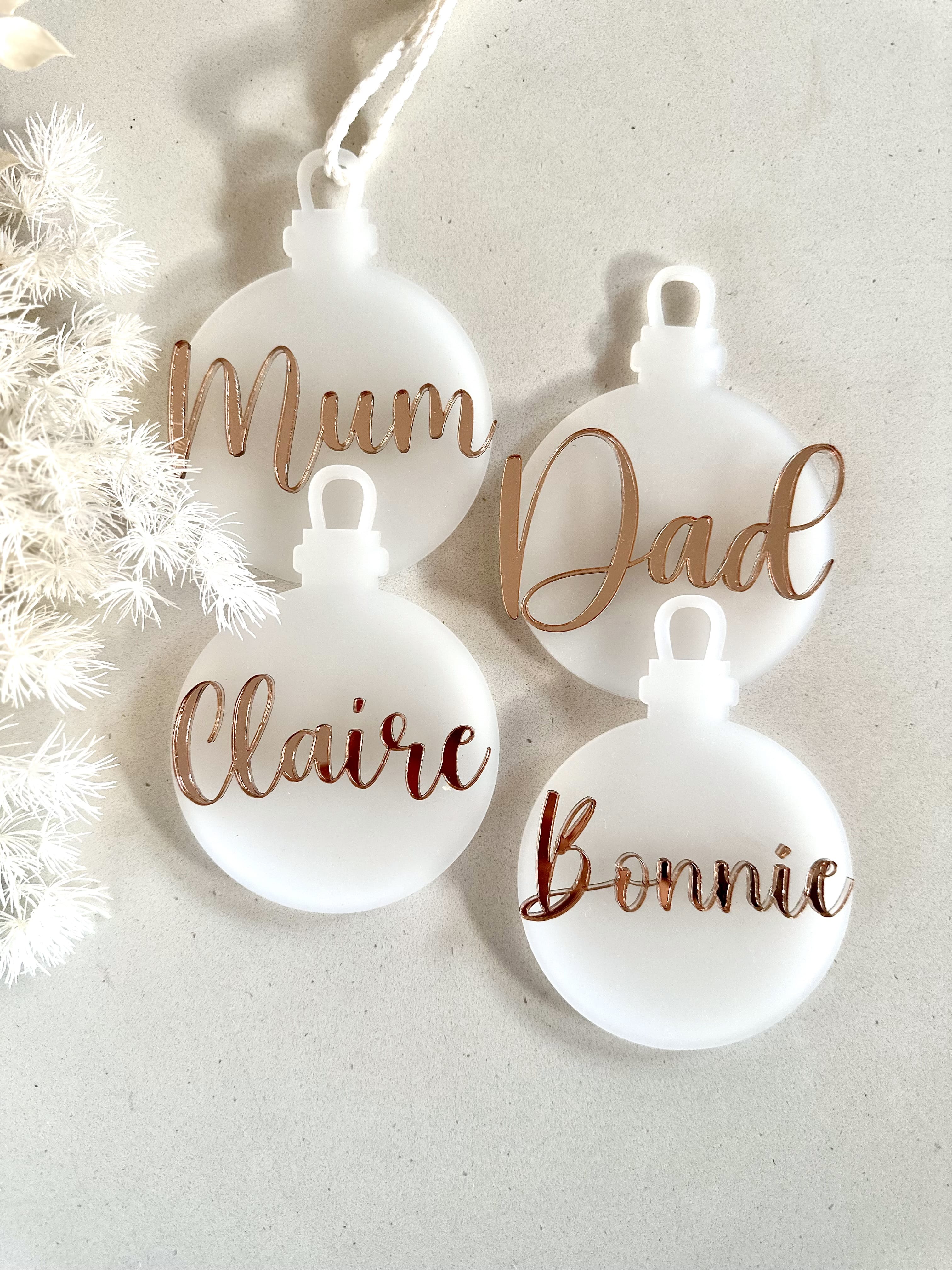 Personalised Frosted Round Christmas Ornament