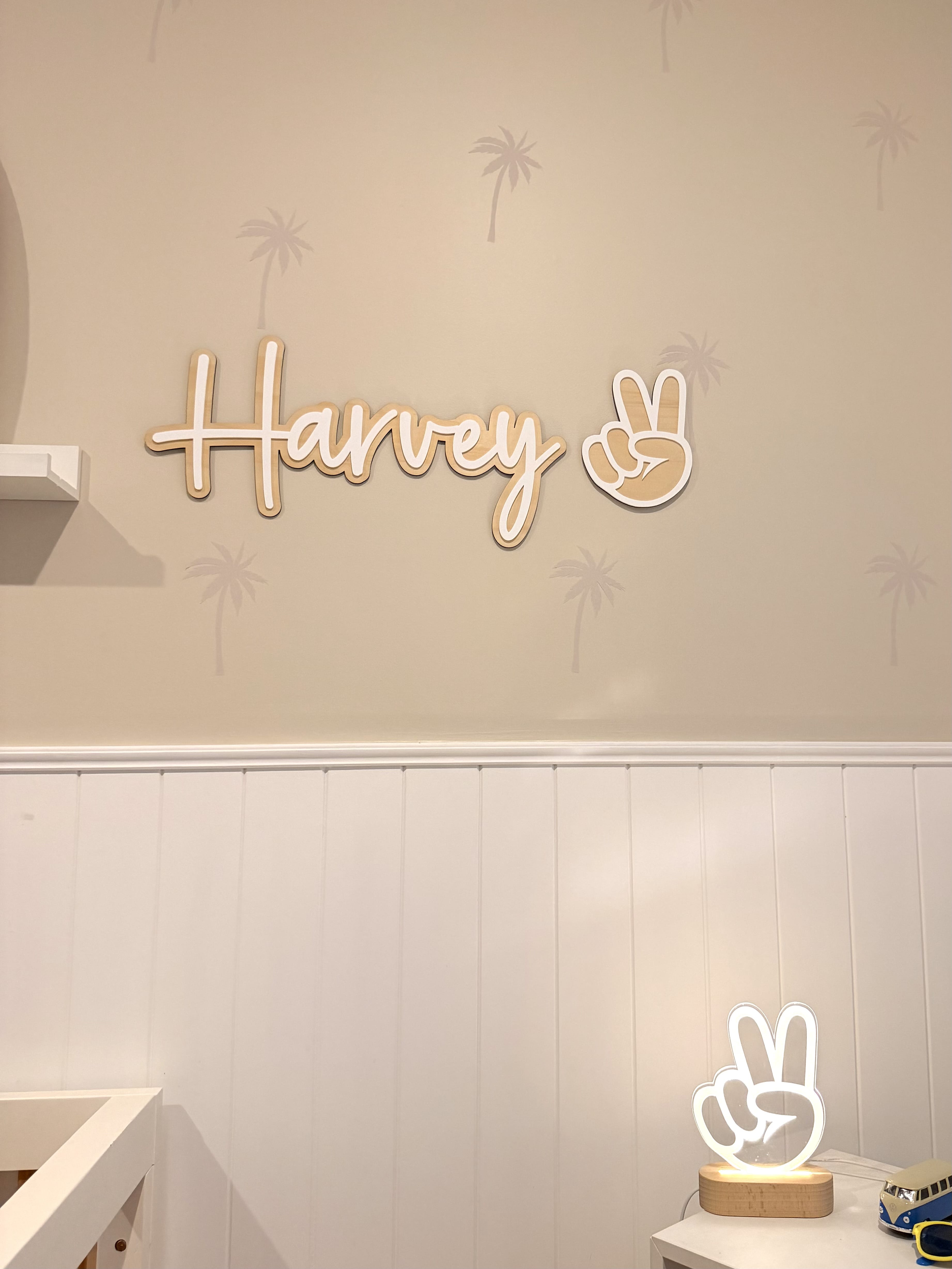Peace Sign night light with Harvey and Peace Sign wall plaques