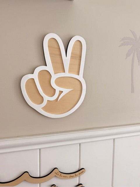 Coastal theme Peace sign wall art for child's nursery