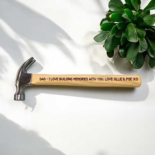 Hammer with engraved message perfect for Dads