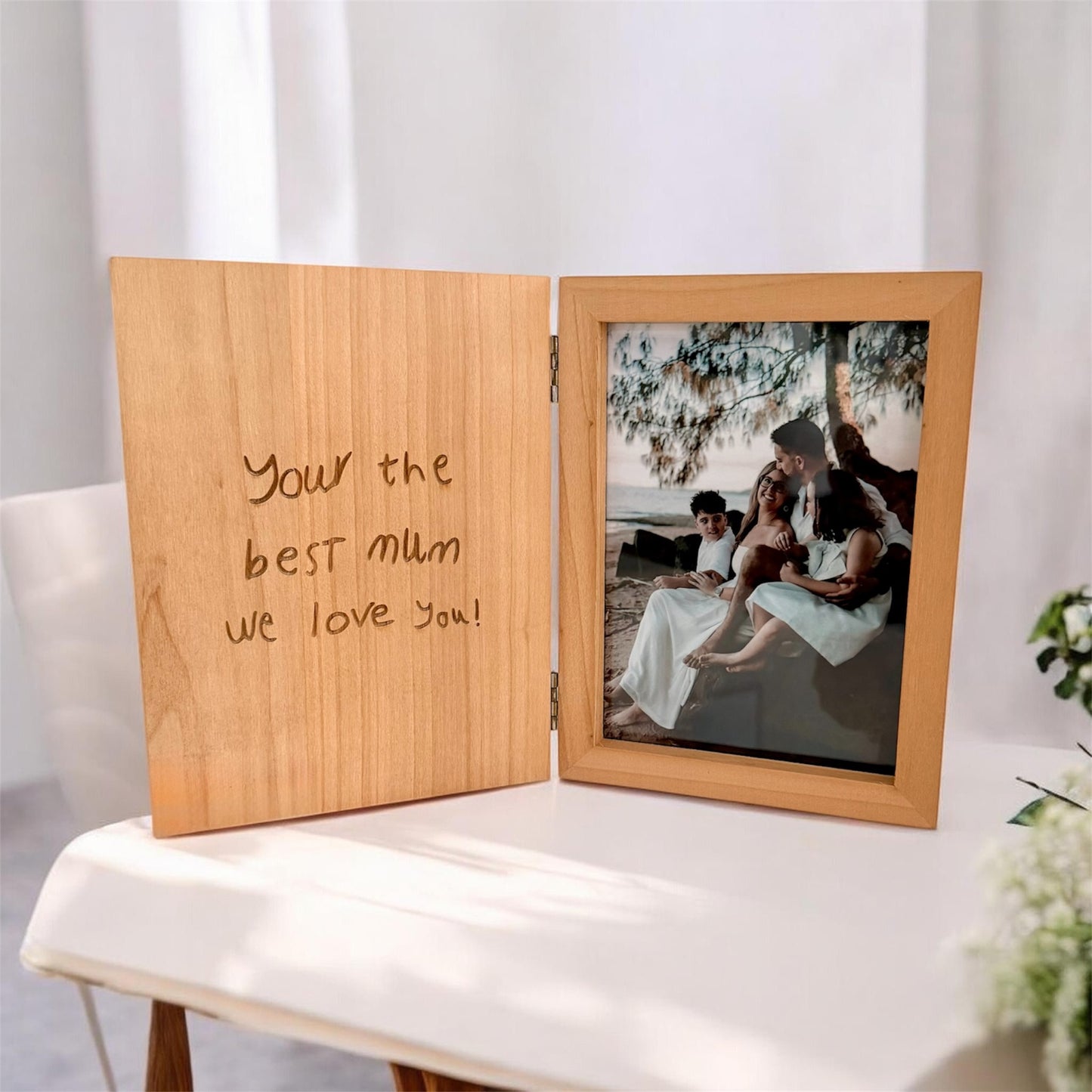 Timber Frame personalised with your child's drawing/writing. Meaningful Mother's Day gift.