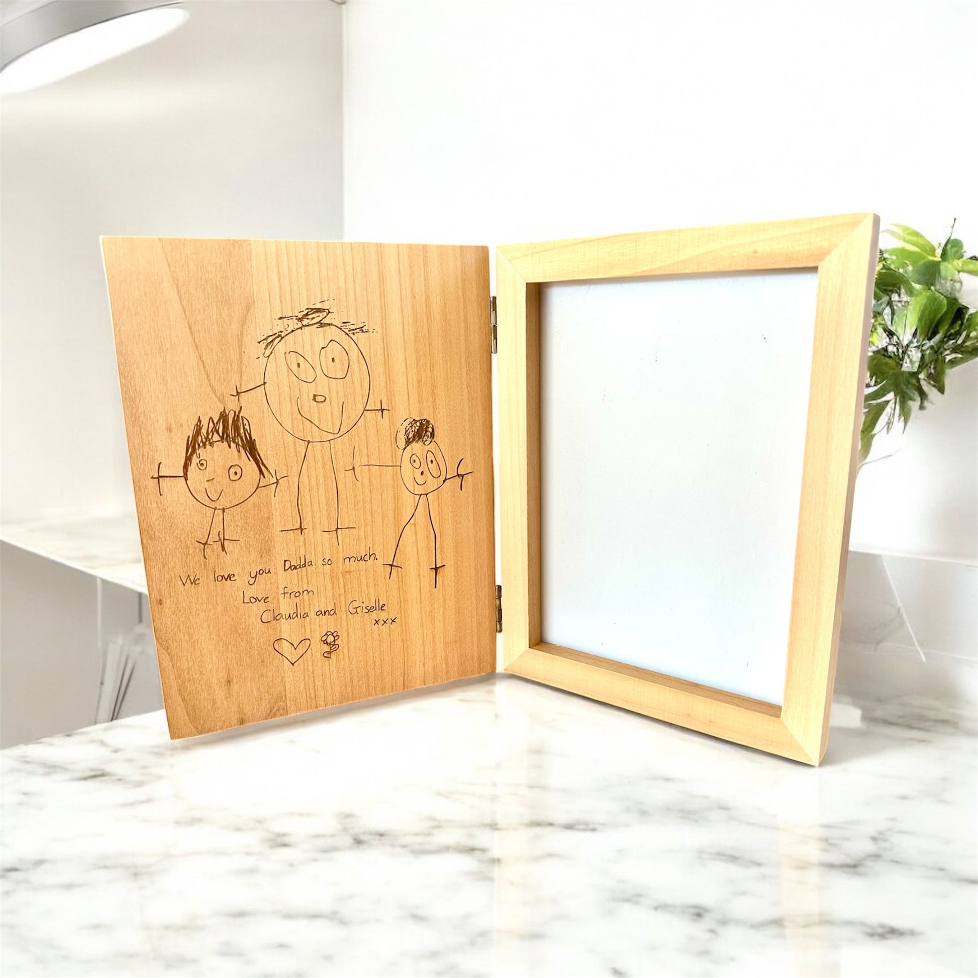 personalized child's drawing timber frame