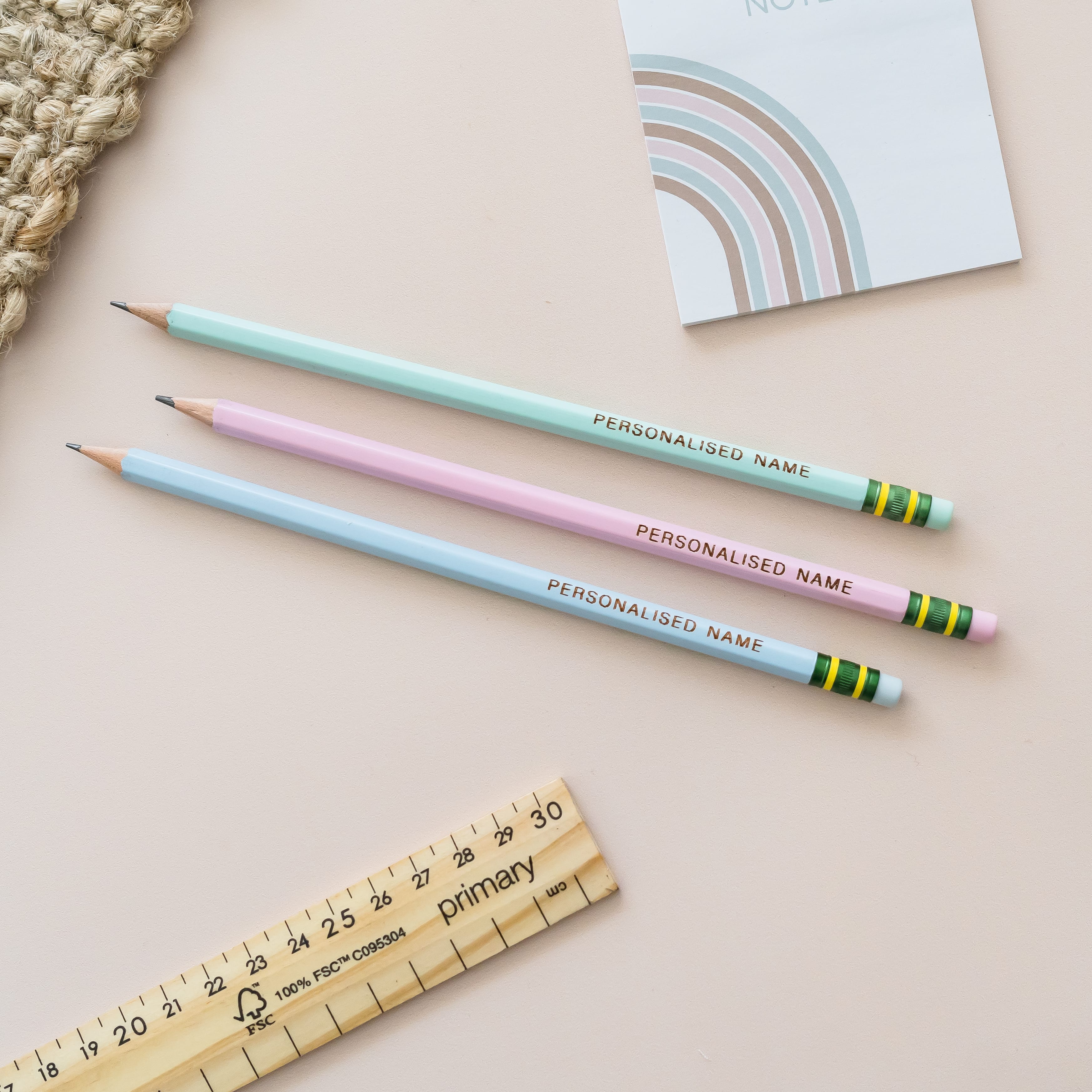 Personalised HB2 grey pencils for school 
