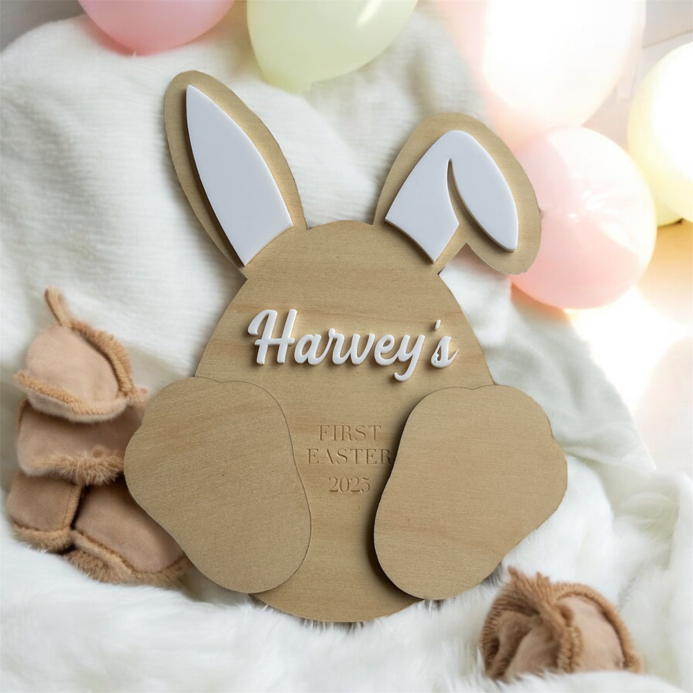 Plain foot prints Keepsake Bunny