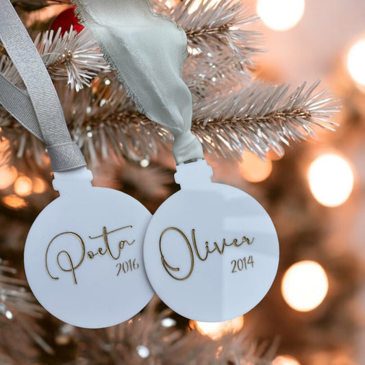 classy personalised christmas bauble